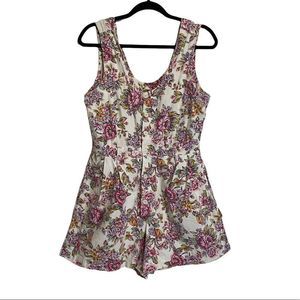 Pierre Cardin Vintage Floral Romper Button Front 100% cotton-S